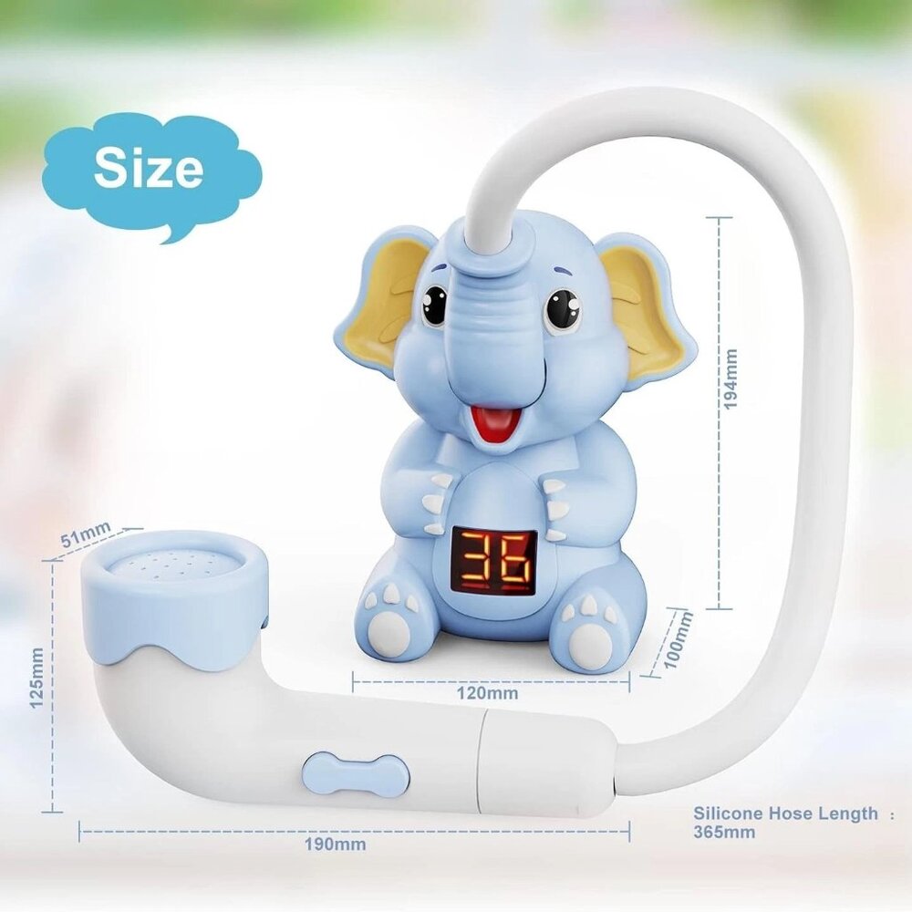 Baby Bath Shower Head for Bathtub Sprayer for Toddlers Elephant New Blue NIB